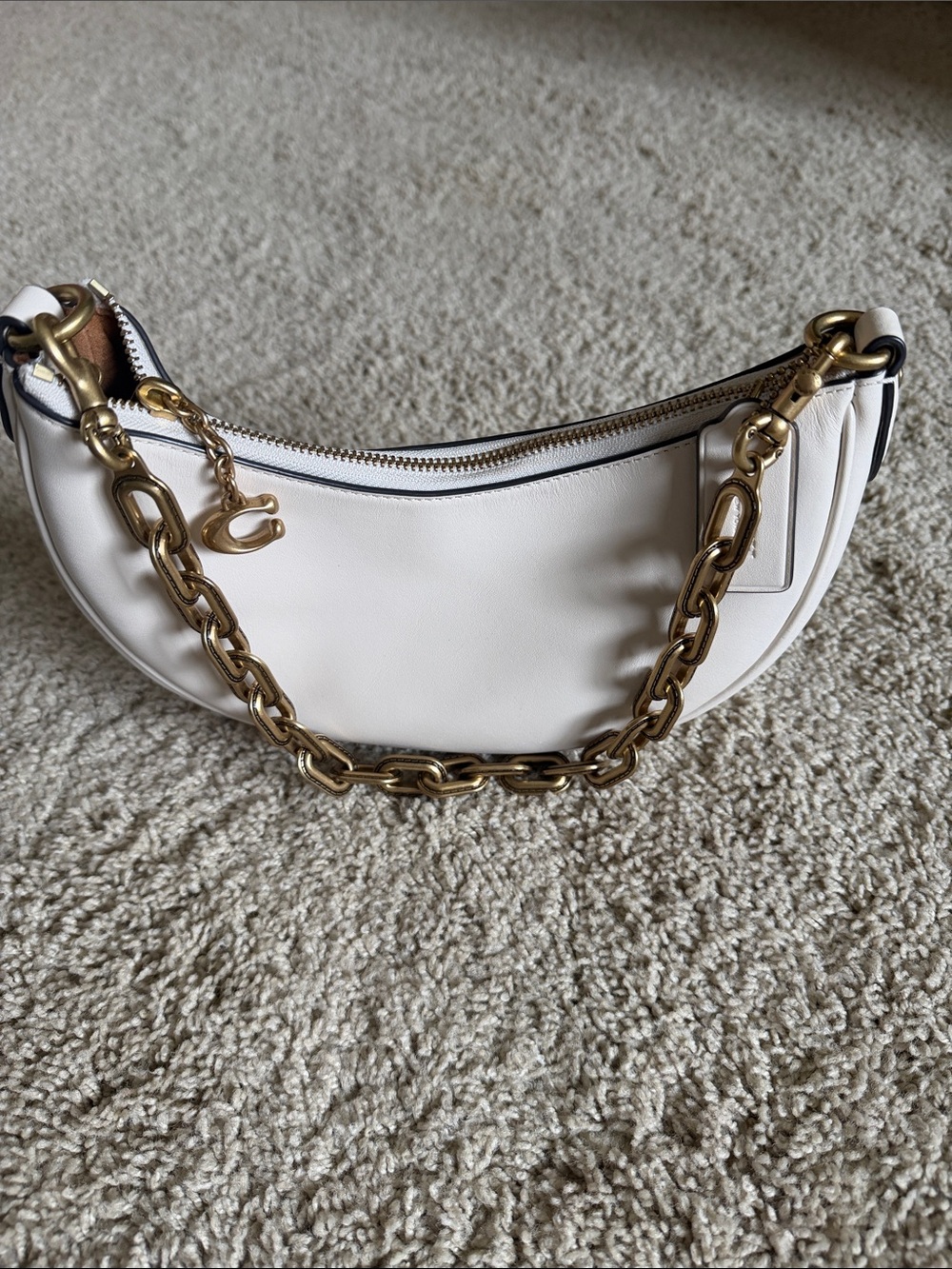 Mira Shoulder Bag from Coach with Gold Chain Strap and Leather Cleaning Kit!